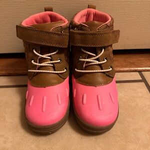 Carter’s Pink and Brown Quilted Toddler Boots 12T